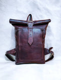 Elegant Leather Backpack - Brown