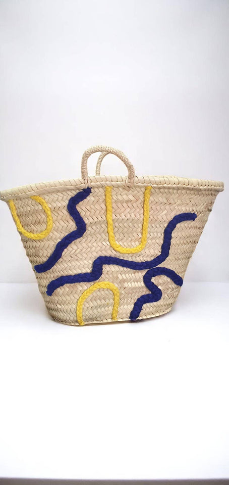 Embroidered Straw Basket – Summer Beach Tote