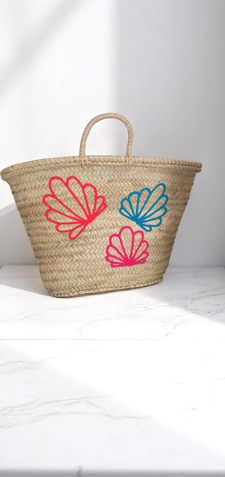 Embroidered Straw Basket – Summer Beach Tote