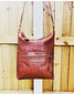 Brown leather cross body messenger purse, shoulder purse