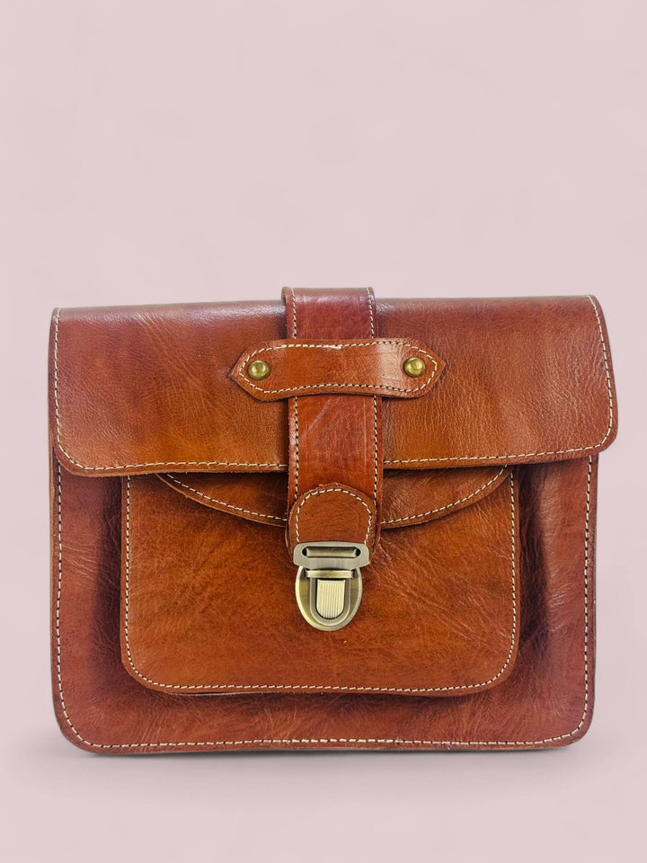Eco-Friendly Leather Crossbody Bag - Vintage Design